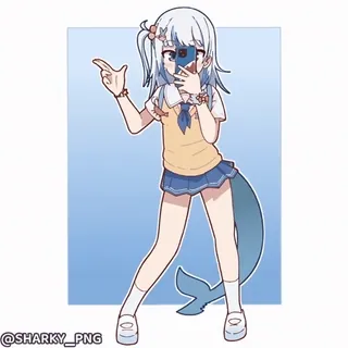 🥳 Gawr Gura Hololive @SHARKU_PNG whatsapp sticker