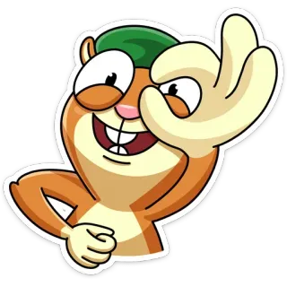 👌 Cartone animato, Scoiattolo, Gesto OK, Personaggio, Divertente, Positivo telegram sticker