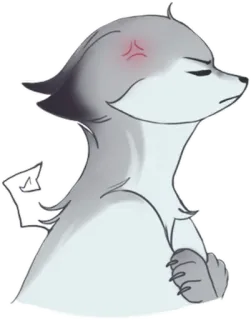 😠 cão, lobo, desenho animado, zangado, adesivo whatsapp sticker