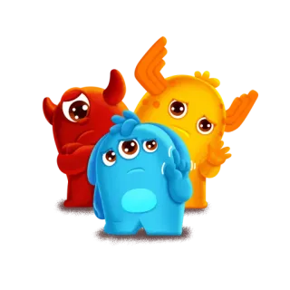 🤫 Mostro, Cartone animato, Triste, Tre mostri, Mostro con dito medio telegram sticker