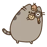 🔎 Pusheen cat, detective, cartoon, pusheen, investigation, magnifying glass, cookie, cute telegram sticker