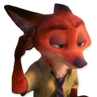 🙂 Nick Wilde Zootopia zorro, disney, animal, película, dibujos animados, zootopia telegram sticker