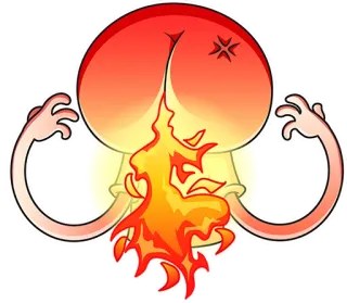 😡 Po, Feuer, Cartoon, Furz, Wütend, Lustig telegram sticker