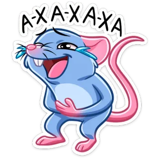 😂 АХАХАХА riendo, ratón, dibujos animados, animal, feliz, divertido telegram sticker