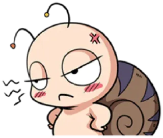 😠 Cartoon, Schnecke, Wütend, Lustig, Figur, Humor telegram sticker