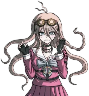 🔩 Miu Iruma Danganronpa anime, video game, character, cute, worried telegram sticker