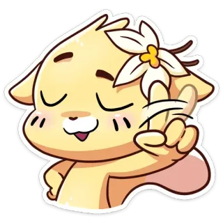 🥵 chat, mignon, fleur, autocollant telegram sticker