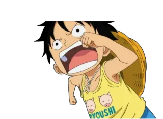 🏃 Monkey D. Luffy One Piece RYOUSHI 루피, 원피스, 애니메이션, 만화, 화남, 밀짚모자 telegram sticker