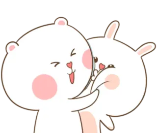🐽 fofo, animais, coelho, urso, abraço, amor, kawaii telegram sticker