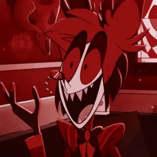 🧨 Alastor Hazbin Hotel alastor, hazbin hotel, sorridente, demoniaco, cartone animato, personaggio telegram sticker