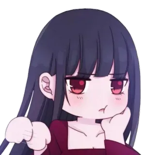 😒 anime, lindo, dibujos animados, chica, chibi whatsapp sticker