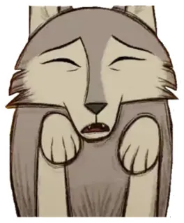 😵 หมาป่า, การ์ตูน, สัตว์, เศร้า, ภาพวาด telegram sticker