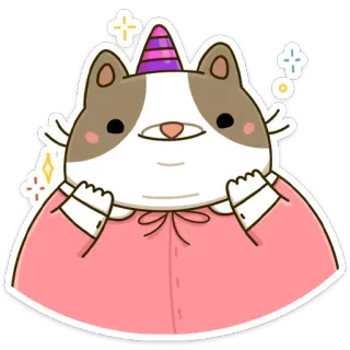 🥳 cat, party hat, cute, animal, sticker, cartoon whatsapp sticker