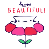 😚 BEAUTIFUL flor, fofo/a, bonito/a, positivo, desenho animado telegram sticker