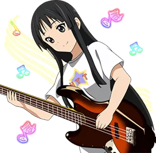 🎸 anime, girl, music, bass, guitar, cute telegram sticker