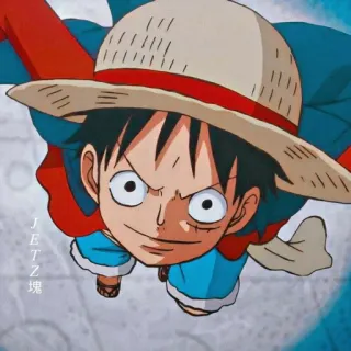 🌊 Monkey D. Luffy One Piece Anime, Pirat, Strohhut, Cartoon, Manga telegram sticker