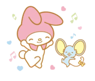 👯 My Melody lucu, kawaii, Sanrio, kelinci, tikus, kartun telegram sticker