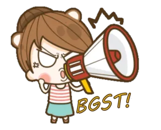 😤 BGST! tức giận, loa, hoạt hình, hét, cô gái, anime telegram sticker