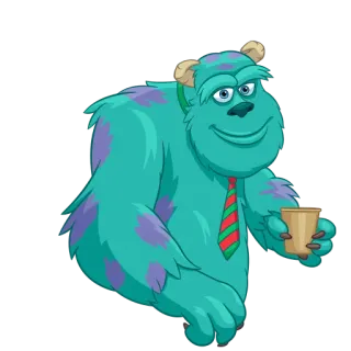 😏 Sully Monsters, Inc. Sully, James P. Sullivan, Die Monster AG, Disney, Pixar, Cartoon, Monster, Kaffee telegram sticker