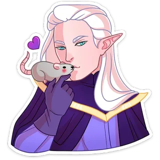 😘 Elf, Fantasy, Figur, Ratte, Cartoon, Aufkleber telegram sticker