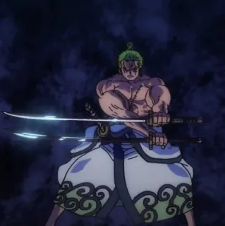 🍾 Zoro One Piece Аниме, Меч, Боец, Воин, Ророноа Зоро telegram sticker