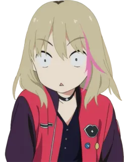 😯 anime, character, shocked, surprised, blond hair telegram sticker