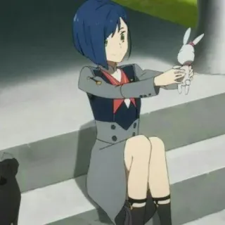 ✨ Ichigo Darling in the Franxx 动漫, 角色, 女孩, 莓, Darling in the Franxx, 玩具, 兔子 telegram sticker