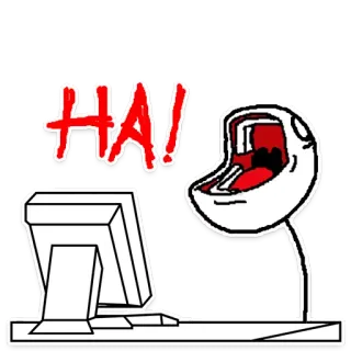 😂 HA! มีม, ตลก, เรื่องตลก, อินเทอร์เน็ต, หัวเราะ, คอมพิวเตอร์, ฮ่า telegram sticker