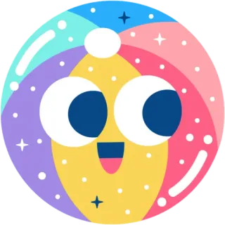 😎 ballon de plage, ballon, été, mignon, joyeux, visage telegram sticker