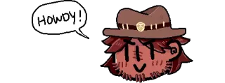 🤠 Howdy! мультфильм, привет, персонаж, приветствие, вестерн whatsapp sticker