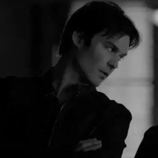 ▪️ Damon Salvatore The Vampire Diaries wampir, ponury, Ian Somerhalder, mroczny, przystojny telegram sticker