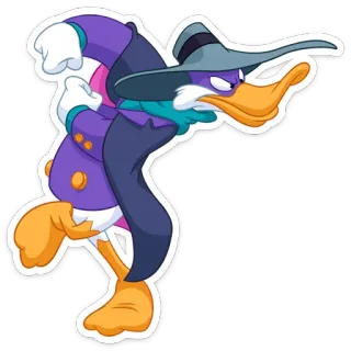 🏃‍♂ Darkwing Duck cartoon, duck, disney, purple, hat telegram sticker
