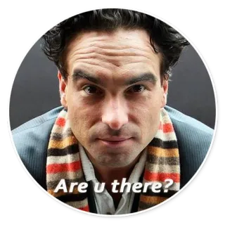 ❓ Are u there? persona, hombre, ¿estás ahí?, pregunta whatsapp sticker