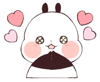 😍 mono, kawaii, panda, corazones, adorable telegram sticker