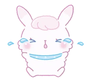 🎀 lapin, mignon, pleurer, triste, kawaii, emoji telegram sticker