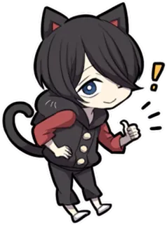 👍 애니메이션, 고양이, 치비, 카와이, 귀여운, 스티커 telegram sticker
