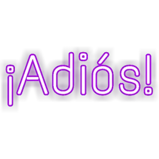 👋 ¡Adiós! adios, goodbye, spanish, neon, purple whatsapp sticker
