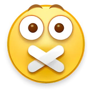 🦇 Émoji, Silencieux, Bouche cousue, Visage, Expression, Bouche telegram sticker