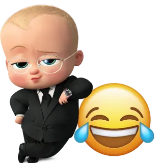 😂 Boss Baby bebê, terno, emoji, desenho animado telegram sticker