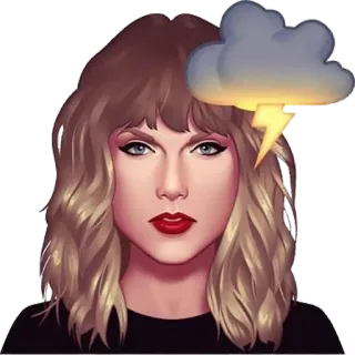 🌩 Taylor Swift Taylor Swift, Pop star, Chanteuse, Météo, Tempête, Éclair, Portrait telegram sticker
