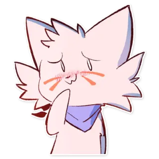 😊 cat, cute, anime, sticker, fluffy, blush, kawaii telegram sticker