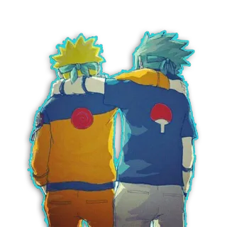 👬 Naruto 애니메이션, 나루토, 사스케, 우정, 만화, 망가, 캐릭터 telegram sticker
