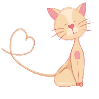 🐱 Katze, Kätzchen, Herz, süß, Tier, Cartoon telegram sticker
