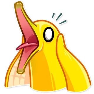 😱 Мультик, Смешной, Желтый, Крик, Открытый рот, В шоке telegram sticker