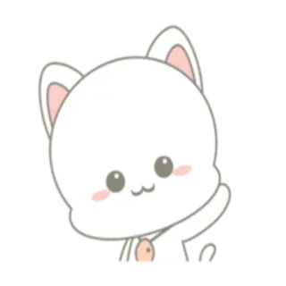 😊 cat, cute, kawaii, animal, waving, greeting telegram sticker