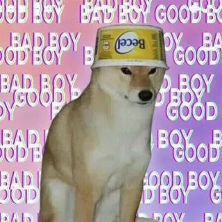 😎 BAD BOY GOOD BOY chien, mème, drôle, gentil garçon, mauvais garçon telegram sticker