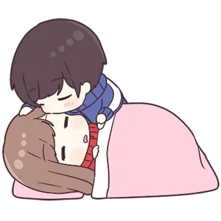 💙 cute, couple, love, cartoon, affectionate, relationship whatsapp sticker