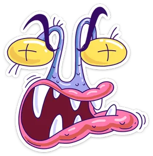 😵 Monstre, Cartoon, Personnage, Niais, Drôle, Illustration telegram sticker