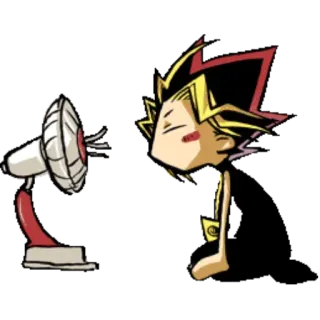 🥵 Yugi Muto Yu-Gi-Oh! anime, fan, cooling, yu-gi-oh, yugi muto telegram sticker
