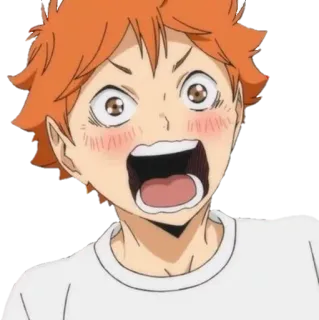 🙈 Hinata Shoyo Haikyuu!! Anime, Haikyuu, Hinata, geschockt, überrascht, Cartoon, Fanart whatsapp sticker